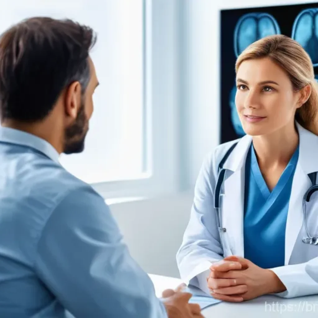 MRI와 PET CT 검사 비용 비교 - **Prompt:** A compassionate female doctor, in her late 30s with kind eyes and a professional white c...