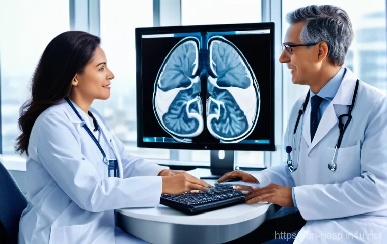 MRI와 PET CT 검사 비용 비교 - **Prompt:** A calm, middle-aged patient, wearing a clean hospital gown with a simple t-shirt visible... MRI와 PET CT 검사 비용 비교 - **Prompt:** A calm, middle-aged patient, wearing a clean hospital gown with a simple t-shirt visible...