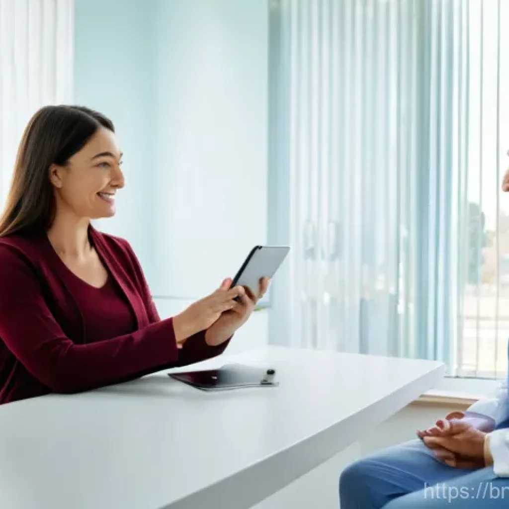 임산부를 위한 종합검진 패키지 비교 - A radiant pregnant woman, in her second trimester, is having a consultation with a kind and experien...