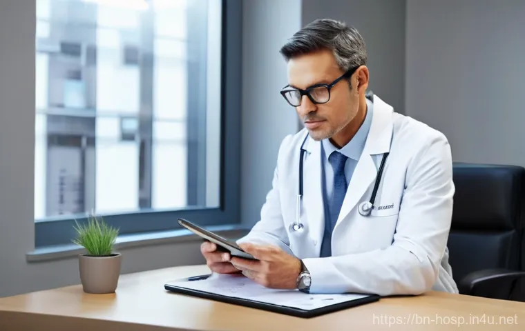 류마티스 관절염 전문 병원 추천 - **Prompt 1: Empathetic Rheumatologist Consultation**
"A clean, brightly lit, modern doctor's con...